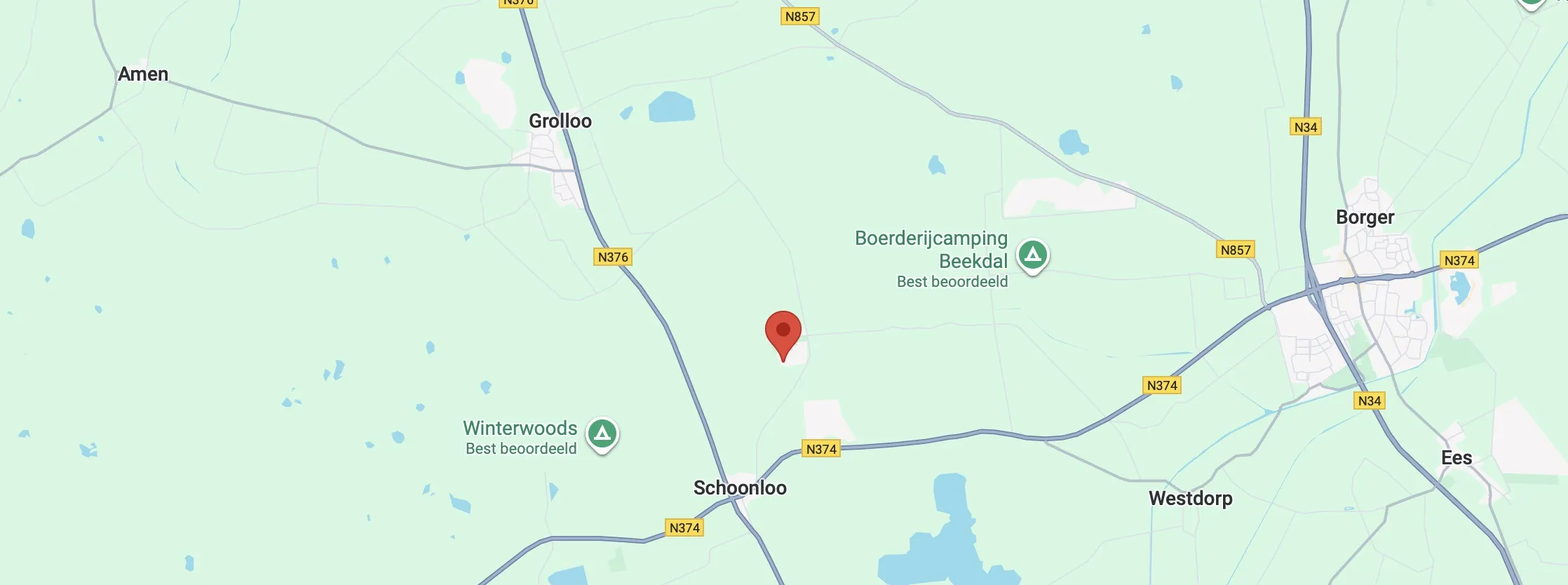 Locatie vakantiehuis in Schoonloo, Drenthe